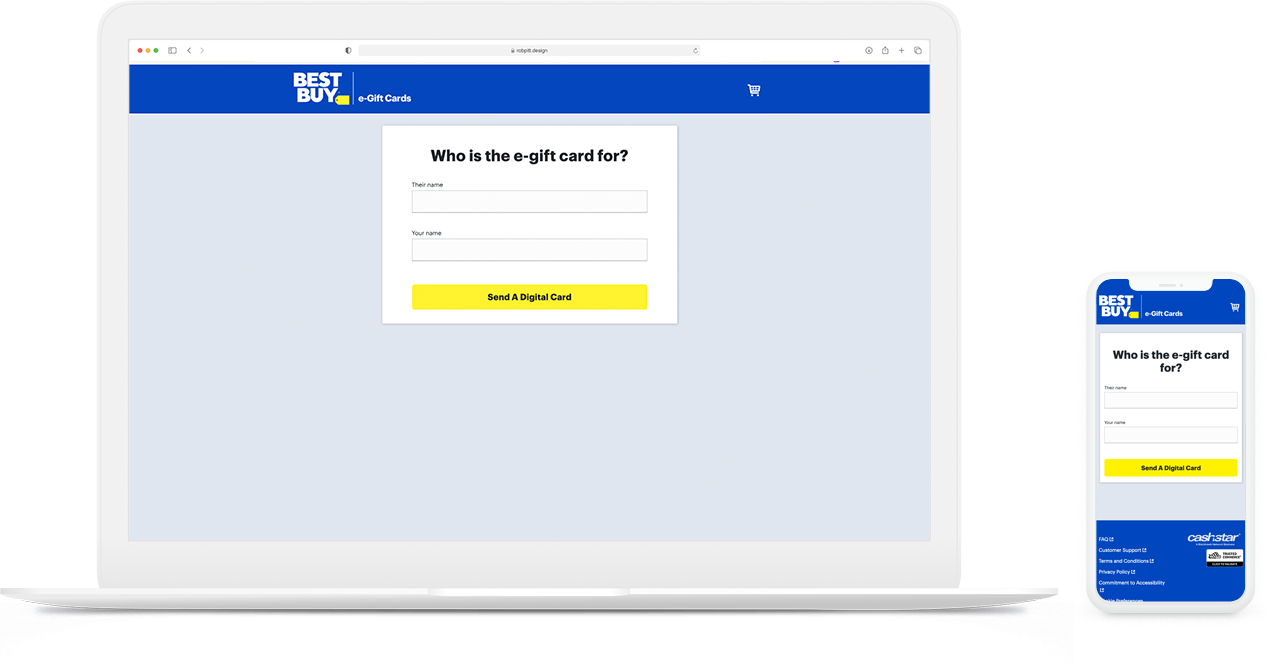 Best Buy gift card flow — after redesign