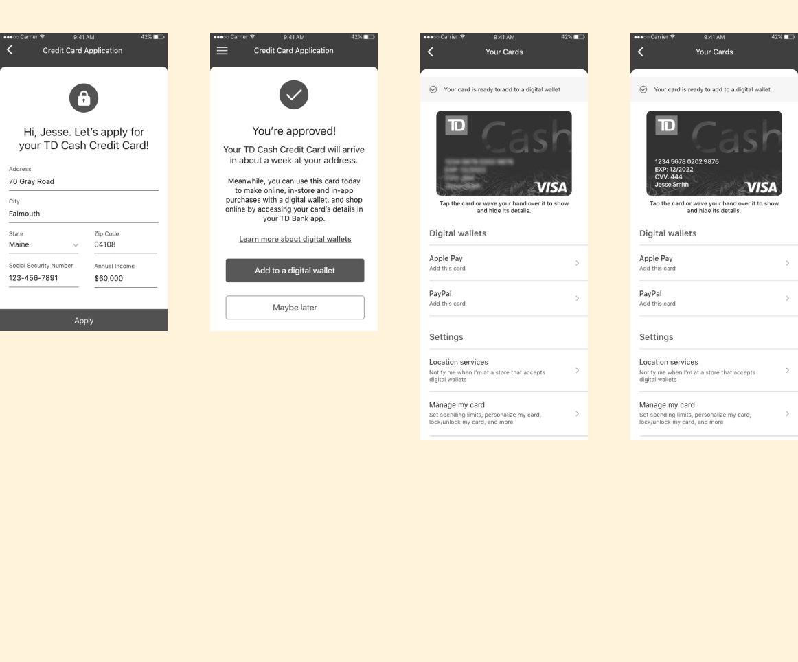 credit card wireframes v2